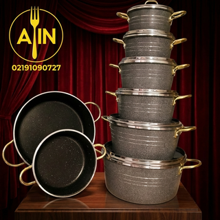 قابلمه سرویس۱۴پارچه کوشا رنگ طوسی
