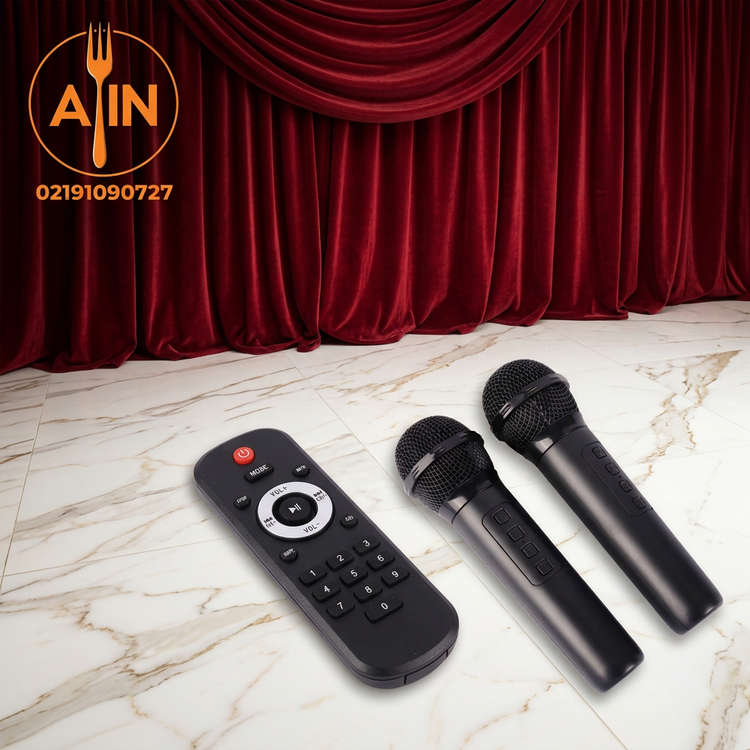 اسپیکر شارژی چمدانی ۱۰ اینچ Sing-e مدل ZQS10218 به همراه دو میکروفن بی سیم