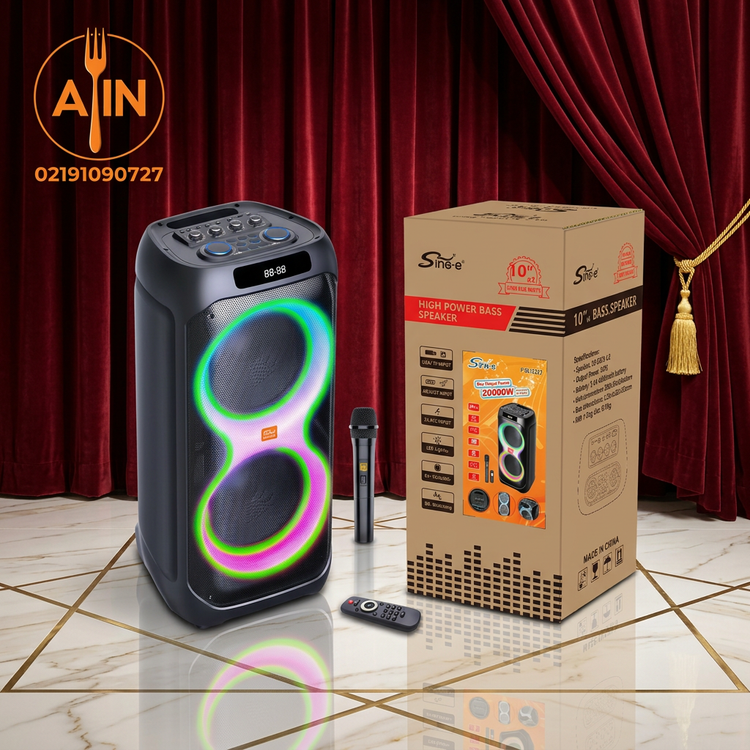 اسپیکر شارژی چمدانی ۱۰ اینچ Sing-e مدل ZQS10222 به همراه میکروفن بی سیم و ریموت کنترل