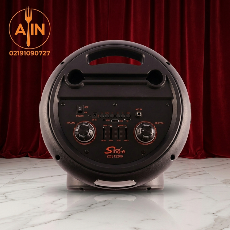 اسپیکر شارژی چمدانی ۱۲ اینچ Sing e مدل ZQS12206 به همراه میکروفن بی سیم و ریموت کنترل