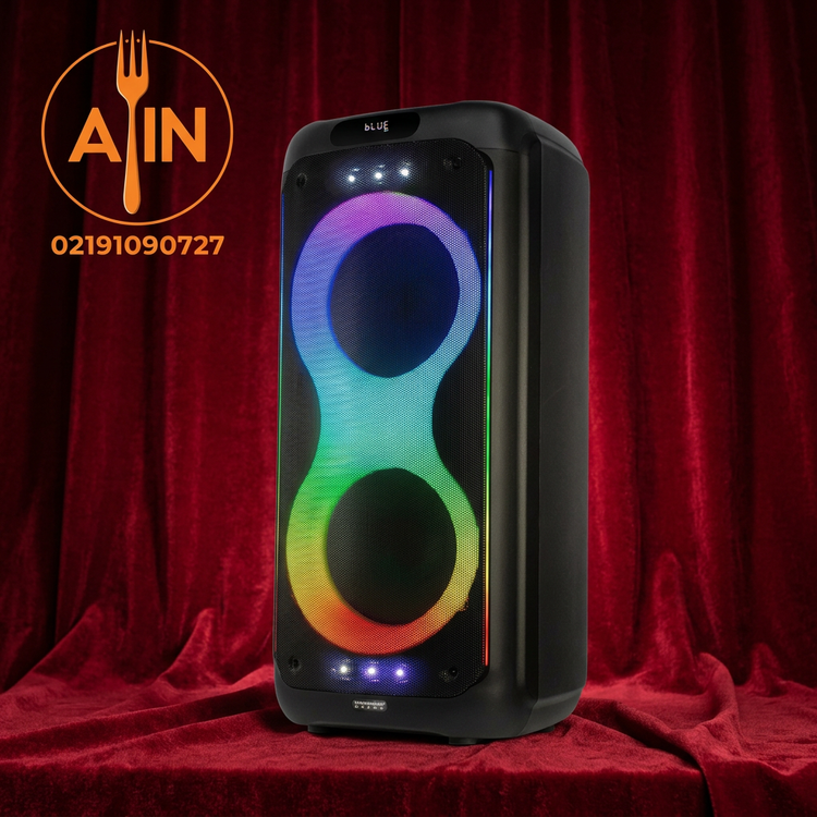 اسپیکر شارژی چمدانی جفت ۸ اینچ KTS1782 به همراه میکروفن بی سیم نورپردازی RGB و ریموت کنترل