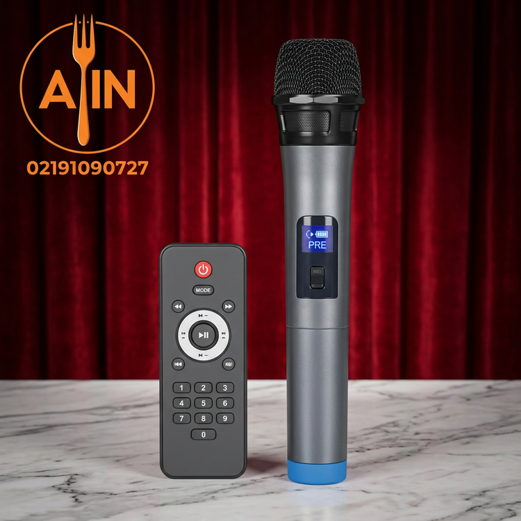 اسپیکر شارژی چمدانی دوتایی ۸ اینچ NDR1095 به همراه میکروفن بیسیم نورپردازی RGB و ریموت کنترل
