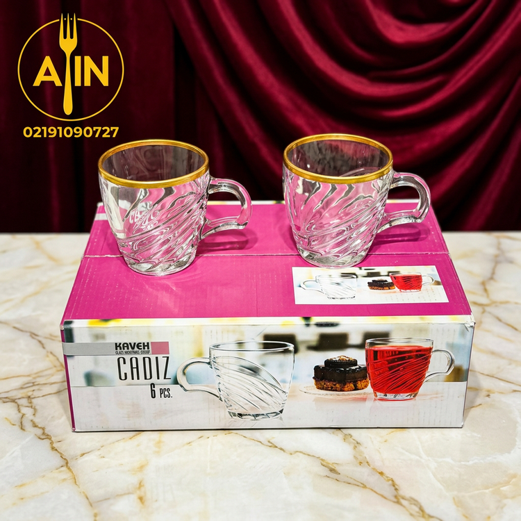 فنجان کادیز لب طلا