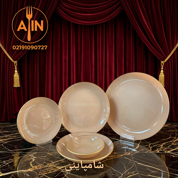 سرویس ۲۵ پارچه ۶ نفره آرکوپیرکس رنگ شامپاینی